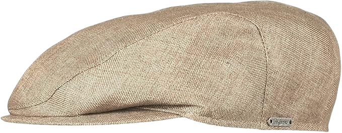 A classic men’s cap with a structured, rounded crown and a curved brim. The cap features a simple design with a small, embroidered logo on the front and an adjustable strap at the back